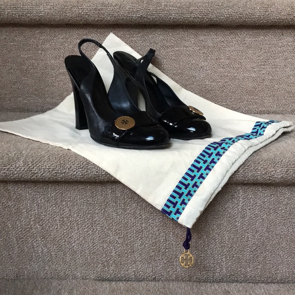 Tory Burch sling back black pumps size 7.5 - Picture 10 of 11